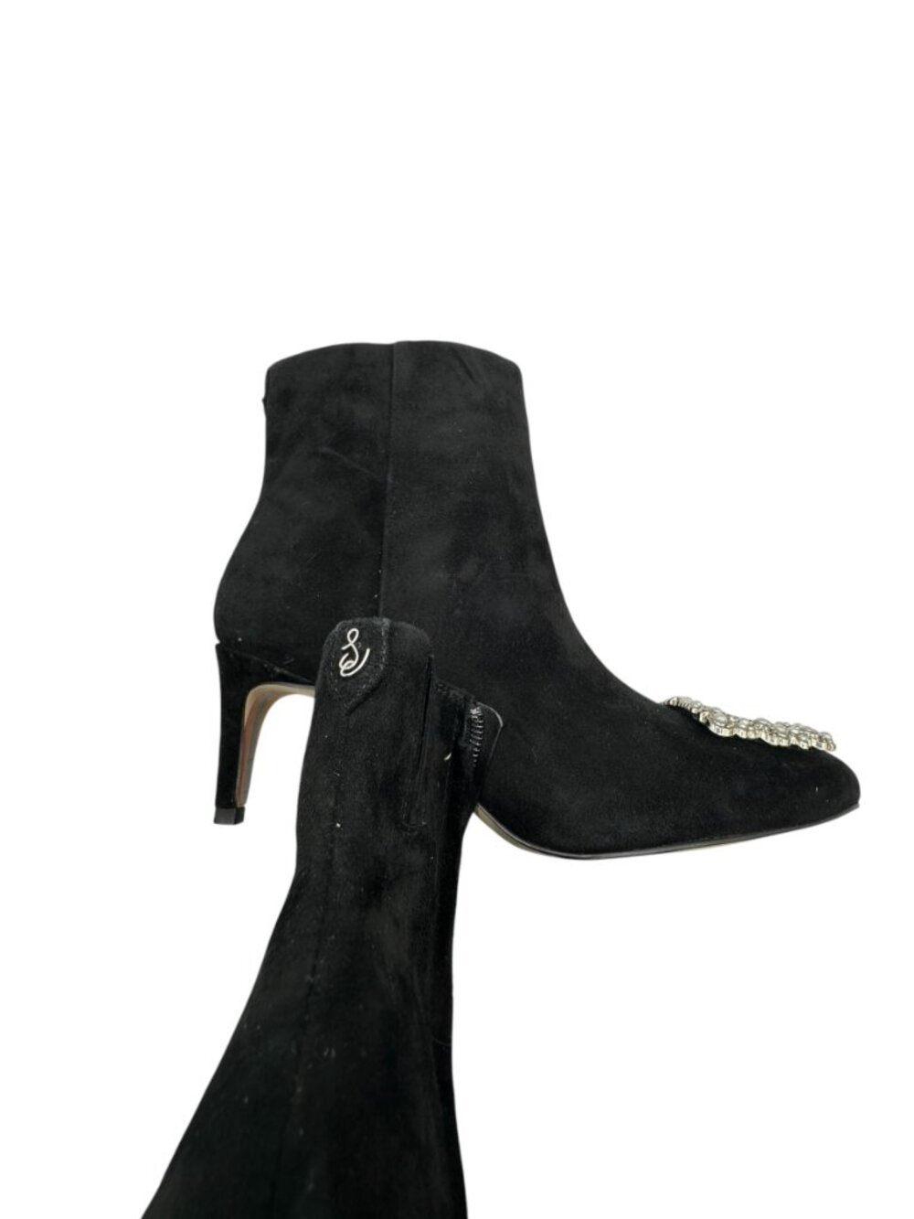 Sam Edelman Ulissa Luster Black Suede Bootie 7.5 - Picture 11 of 13